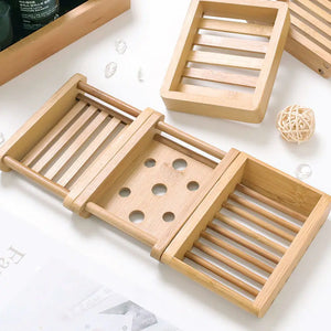 Wooden Bamboo Soap Dish RustyCat Retail