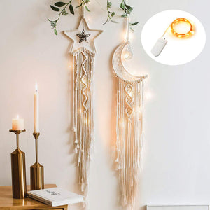 Star and Moon Macrame Wall Decor RustyCat Retail