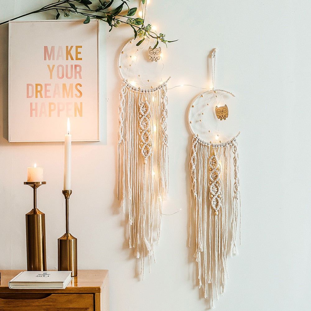 Star and Moon Macrame Wall Decor RustyCat Retail