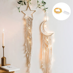 Star and Moon Macrame Wall Decor RustyCat Retail