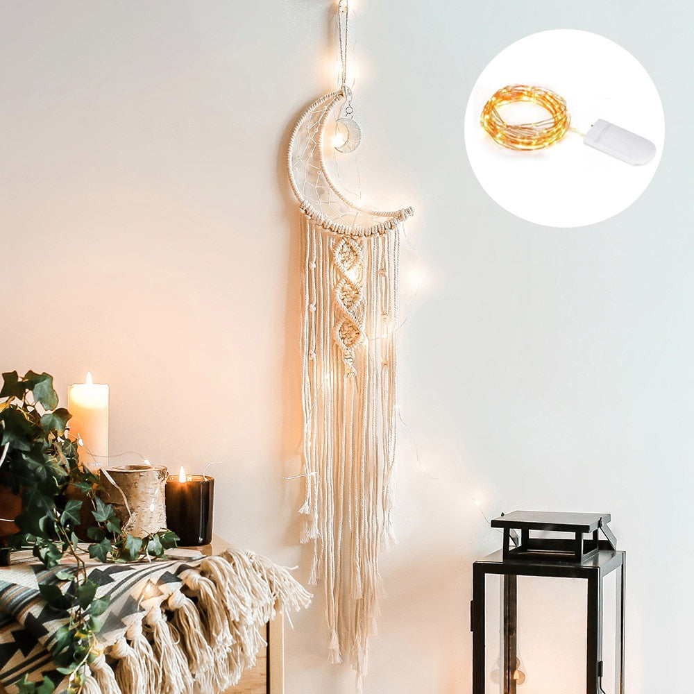 Star and Moon Macrame Wall Decor RustyCat Retail