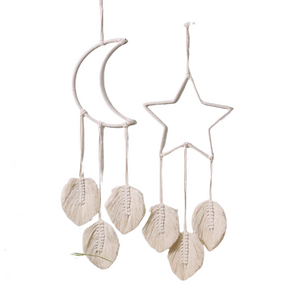 Star and Moon Macrame Wall Decor RustyCat Retail