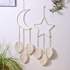 Star and Moon Macrame Wall Decor RustyCat Retail
