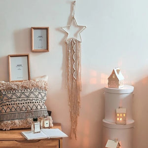 Star and Moon Macrame Wall Decor RustyCat Retail