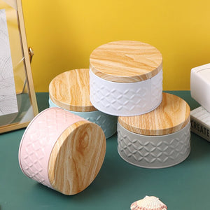 Round Wood Storage Box RustyCat Retail